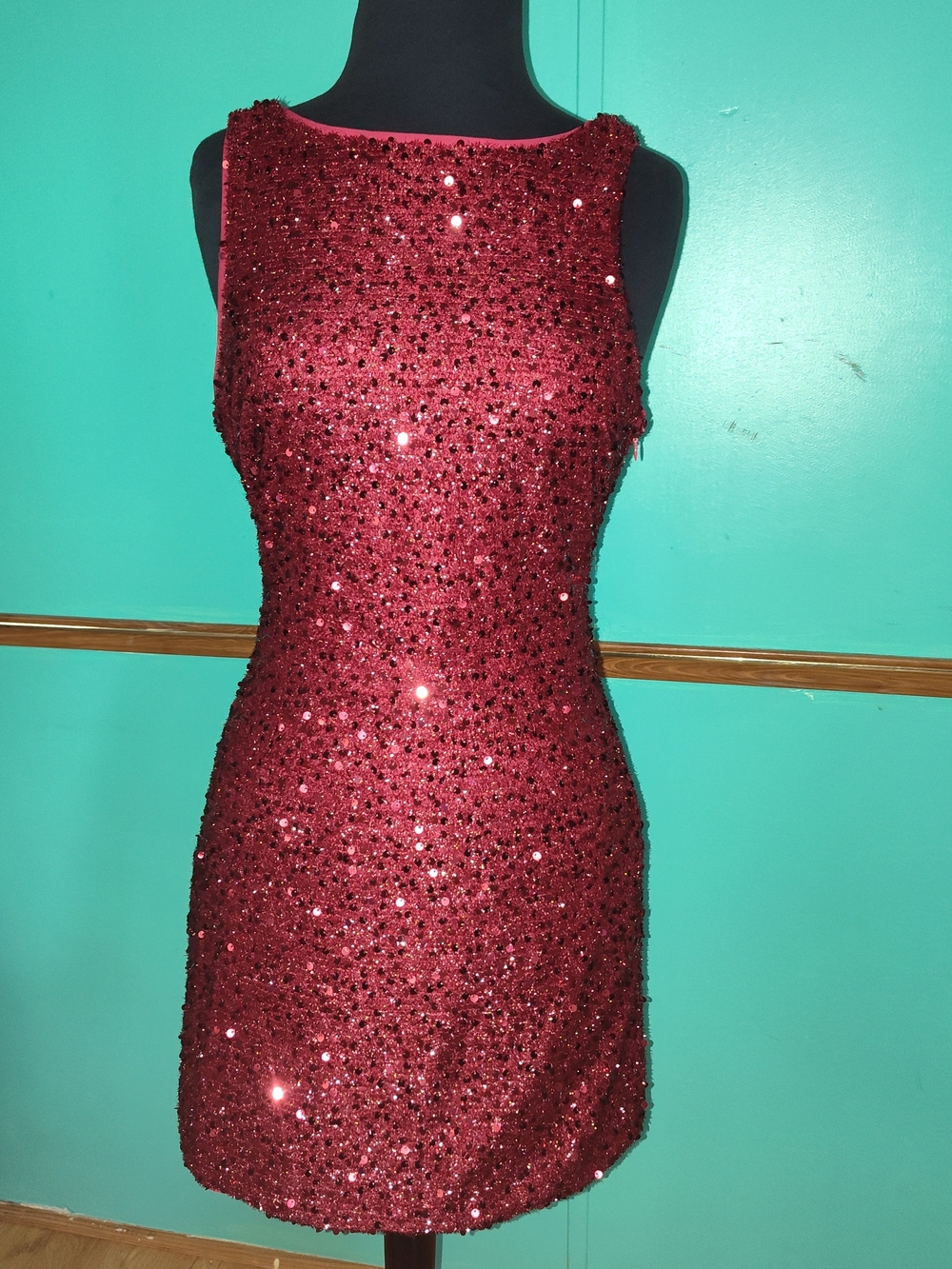 Le Lis Red Sequin Mini Dress